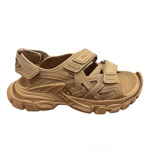 Authentic Balenciaga Beige Track Sandals with Chunky Straps